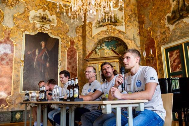 27.08.2025, GER, Handball, Maenner, Saison 25 26, Daikin 1.Bundesliga,Pressekonferenz des ThSV Eisenach vor dem 1. Spieltag gegen den SC DHfK Leipzig Vincent Buechner (ThSV Eisenach,74) 99817 Eisenach Stadtschloss Eisenach Thueringen Deutschland *** 27 08 2025, GER, Handball, Men, Season 25 26, Daikin 1 Bundesliga,Press conference of ThSV Eisenach before the first matchday against SC DHfK Leipzig Vincent Buechner ThSV Eisenach,74 99817 Eisenach Stadtschloss Eisenach Thueringen Germany