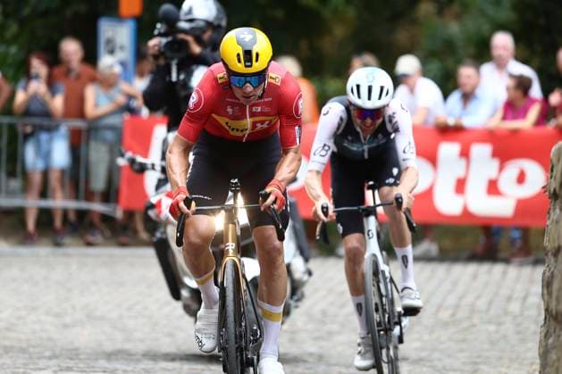 Muur Classic Geraadsbergen 2025 Cycling Race GERAARDSBERGEN, BELGIUM - AUGUST 27 : Abrahamsen Jonas (NOR) of Uno-X Mobility and Donovan Mark (GBR) of Q36.5 Pro Cycling Team during the 3th edition of Muur Classic Geraardsbergen an UCI Europe Tour 1.1 one day cycling road race for Men Elite of 177.8 km with start in Geraardsbergen and finish in Geraardsbergen on August 27, 2025 in Geraardsbergen, Belgium, 27 08 2025 - GERAARDSBERGEN Belgium  Copyright: xTvwx