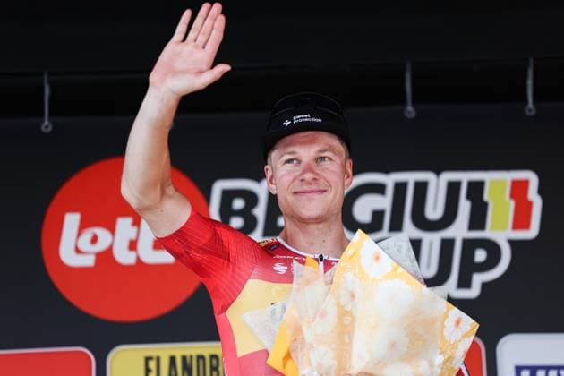 Muur Classic Geraadsbergen 2025 Cycling Race GERAARDSBERGEN, BELGIUM - AUGUST 27 : Abrahamsen Jonas (NOR) of Uno-X Mobility on the podium during the 3th edition of Muur Classic Geraardsbergen an UCI Europe Tour 1.1 one day cycling road race for Men Elite of 177.8 km with start in Geraardsbergen and finish in Geraardsbergen on August 27, 2025 in Geraardsbergen, Belgium, 27 08 2025 - GERAARDSBERGEN Belgium  Copyright: xTvwx