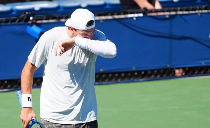 Jack Draper practices before announcing he was pulling out of the US Open with an arm injury 2025 US Open, Day Four, USTA Billie Jean King National Tennis Center, New York, USA - 27 Aug 2025New York USTA Billie Jean King National T New York (NY) United States of America  Copyright: xJavierxGarcia Shutterstockx 15457575p