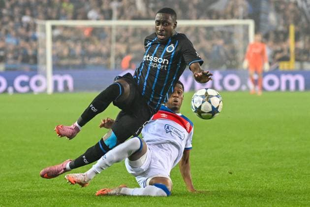 Club Brugge v Rangers FC - UEFA Champions League BRUGGE, BELGIUM - AUGUST 27 : Forbs Carlos forward of Club Brugge, Meghoma Jayden defender of Rangers FC in action during the UEFA Champions League 2025 26 play-off round second leg between Club Brugge and Rangers FC on August 27, 2025 in Brugge, Belgium, 27 08 2025 Brugge Belgium  Copyright: xPeterxDexVoechtx