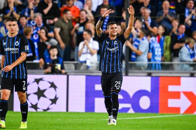 Club Brugge v Rangers FC - UEFA Champions League BRUGGE, BELGIUM - AUGUST 27 : Stankovic Aleksandar midfielder of Club Brugge celebrating scoring a goal during the UEFA Champions League 2025 26 play-off round second leg between Club Brugge and Rangers FC on August 27, 2025 in Brugge, Belgium, 27 08 2025 Brugge Belgium  Copyright: xTomasxSiskx