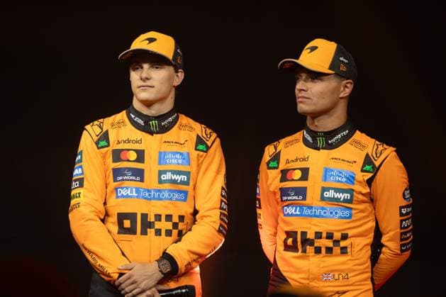 Amsterdam, The Netherlands, 2025-08-27 17:46:40 August 27, 2025, Westergas, Amsterdam, NL. Mastercard McLaren Formula 1 fan event. Pictured: Lando Norris and Oscar Piastri. Photo: NL Beeld David Heukers Credit: NL Beeld Heukers Media  Copyright: xx x
