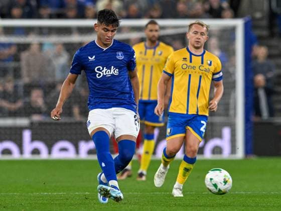 Everton v Mansfield Town Carabao Cup Carlos Alcaraz of Everton during the Carabao Cup Second Round match at the Hill Dickson Stadium, Liverpool UK Newspapers OUT Copyright: xKarlxVallantinex FIL-22149-0089