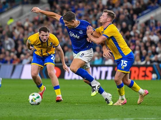 Everton v Mansfield Town Carabao Cup James Tarkowski during the Carabao Cup Second Round match at the Hill Dickson Stadium, Liverpool UK Newspapers OUT Copyright: xKarlxVallantinex FIL-22149-0071