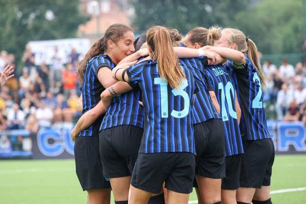 exultation of Inter Women during SK Brann vs Inter - FC Internazionale, UEFA Champions League Women football match in Milan, Italy, August 27 2025  Copyright: xRobertaxCorradin IPAxSportx xipa-agency.netx xx IPA_63410556 IPA_Agency_IPA63410556