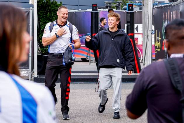 Liam Lawson of New Zealand and Racing Bulls arrives at the circuit prior to the start of the Formula 1 Heineken Dutch Grand Prix 2025 at Circuit Zandvoort on August 28, 2025 in Zandvoort, Netherlands. (Photo by Marcel ter Bals DeFodi Images)