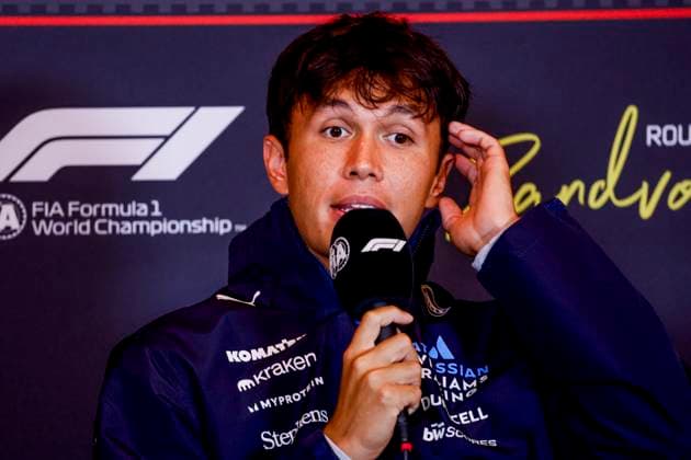 Alexander Albon of Thailand and Williams at the press conference, PK, Pressekonferenz prior to the start of the Formula 1 Heineken Dutch Grand Prix 2025 at Circuit Zandvoort on August 28, 2025 in Zandvoort, Netherlands. (Photo by Marcel ter Bals DeFodi Images)