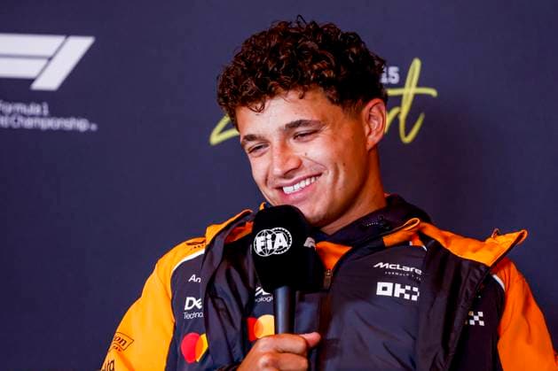 Lando Norris of the United Kingdom and McLaren F1 Team at the press conference, PK, Pressekonferenz prior to the start of the Formula 1 Heineken Dutch Grand Prix 2025 at Circuit Zandvoort on August 28, 2025 in Zandvoort, Netherlands. (Photo by Marcel ter Bals DeFodi Images)