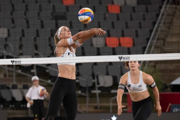 RECORD DATE NOT STATED Beach Pro Tour - Elite 16 Hamburg, 28.08.2025 Sandra Ittlinger (Player No. 1, GER), Anna-Lena Grüne (Player No. 2; Beach Pro Tour - Elite 16 Hamburg am 28.08.2025 Copyright: xBEAUTIFULxSPORTS PeterxWeberx