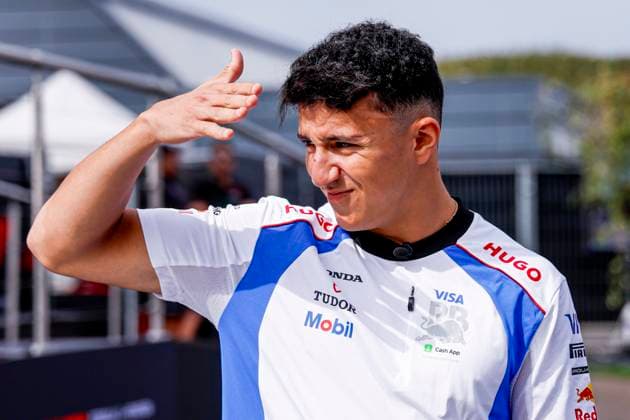 Isack Hadjar of France and Racing Bulls looks on prior to the start of the Formula 1 Heineken Dutch Grand Prix 2025 at Circuit Zandvoort on August 28, 2025 in Zandvoort, Netherlands. (Photo by Marcel ter Bals DeFodi Images)