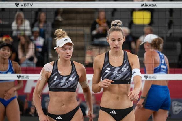RECORD DATE NOT STATED Beach Pro Tour - Elite 16 Hamburg, 28.08.2025 Linda Bock (Player No. 1, GER), Louisa Lippmann (Player No. 2; Beach Pro Tour - Elite 16 Hamburg am 28.08.2025 Copyright: xBEAUTIFULxSPORTS PeterxWeberx