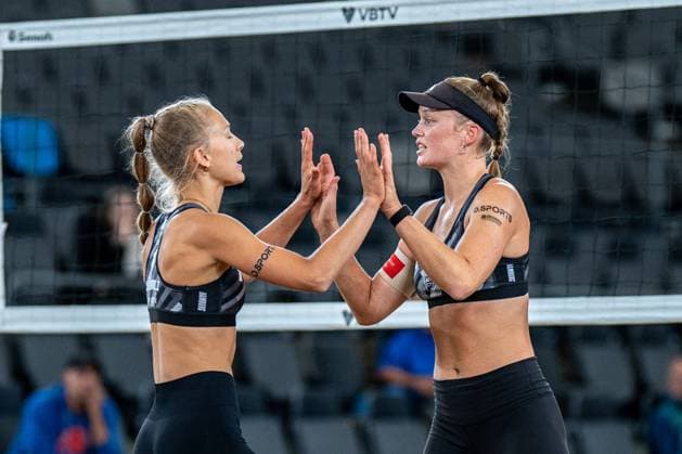 RECORD DATE NOT STATED Beach Pro Tour - Elite 16 Hamburg, 28.08.2025 Paula Schürholz (Player No. 1, GER), Lea Sophie Kunst (Player No. 2; Beach Pro Tour - Elite 16 Hamburg am 28.08.2025 Copyright: xBEAUTIFULxSPORTS PeterxWeberx
