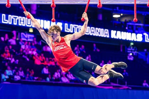 Czech modern pentathlete Matej Lukes competes during men s semi-finals for the World Championships in Kaunas, Lithuania, August 28, 2025. (CTKxPhoto FilipxKomorous) CTKPhotoF202508280029001  CTKPhotoF202508280029001