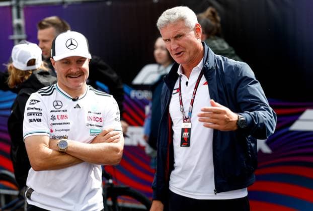 Valtteri Bottas (FIN, Mercedes-AMG Petronas F1 Team), David Coulthard (GBR), F1 Grand Prix of the Netherlands at Circuit Zandvoort on August 28, 2025 in Zandvoort, Netherlands. (Photo by HOCH ZWEI) Zandvoort Netherlands