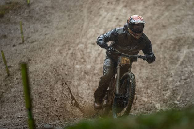 Whoop UCI Downhill Worldcup Les Gets BRANDS Fynn * at Whoop UCI Downhill Worldcup Les Gets , 28.08.2025,in Les Gets ,FRA Foto: Sebastian Sternemann