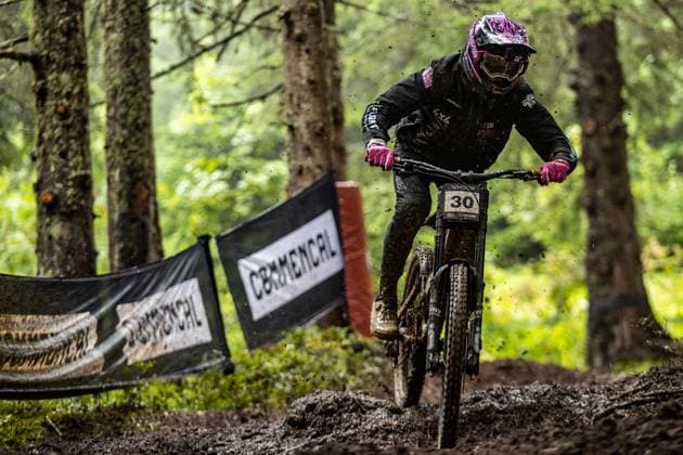 Whoop UCI Downhill Worldcup Les Gets SWABEY Sorley at Whoop UCI Downhill Worldcup Les Gets , 28.08.2025,in Les Gets ,FRA Foto: Sebastian Sternemann