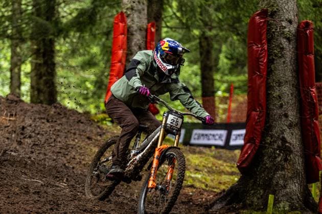 Whoop UCI Downhill Worldcup Les Gets MAES Martin ORBEA FMD RACINGat Whoop UCI Downhill Worldcup Les Gets , 28.08.2025,in Les Gets ,FRA Foto: Sebastian Sternemann