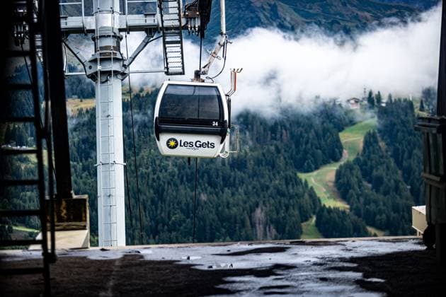 Whoop UCI Downhill Worldcup Les Gets Lift in Les Gets at Whoop UCI Downhill Worldcup Les Gets , 28.08.2025,in Les Gets ,FRA Foto: Sebastian Sternemann