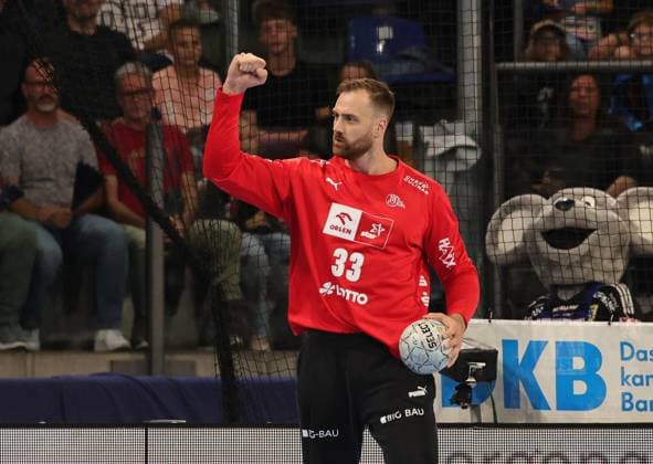 28.08.2025 - Handball - 1. Bundesliga DAIKIN HBL - Saison 2025 2026 - 01. Spieltag: HC Erlangen Metropolregion Nürnberg HCE - THW Kiel - DaMa - xdaxmax - Andreas Wolff (33, THW Kiel ) ballt Faust Fäuste freut sich Freude Jubel jubelt