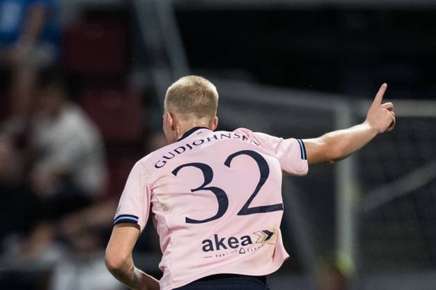 250828 Daniel Gudjohnsen of Malmö FF celebrates after 0-1 during the second leg UEFA Europa League play-off football match between SK Sigma Olomouc and Malmö FF on August 28, 2025 in Olomouc. Photo: Petter Arvidson BILDBYRAN kod PA PA1072 fotboll football soccer fotball uefa europa league europa league malmö ff sk sigma olomouc bbeng playoff jubel Copyright: PETTERxARVIDSON BB250828PA124