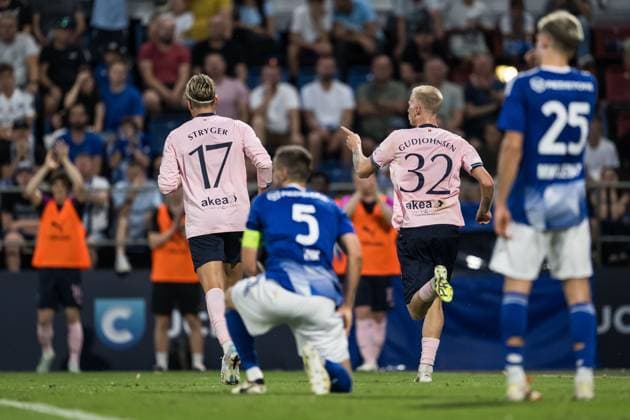 250828 Daniel Gudjohnsen of Malmö FF celebrates after 0-1 during the second leg UEFA Europa League play-off football match between SK Sigma Olomouc and Malmö FF on August 28, 2025 in Olomouc. Photo: Petter Arvidson BILDBYRAN kod PA PA1072 fotboll football soccer fotball uefa europa league europa league malmö ff sk sigma olomouc bbeng playoff jubel Copyright: PETTERxARVIDSON BB250828PA125