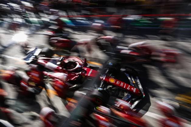 Scuderia Ferrari HP during pit stop practice, F1 Grand Prix of the Netherlands at Circuit Zandvoort on August 28, 2025 in Zandvoort, Netherlands. (Photo by HOCH ZWEI) Zandvoort Netherlands