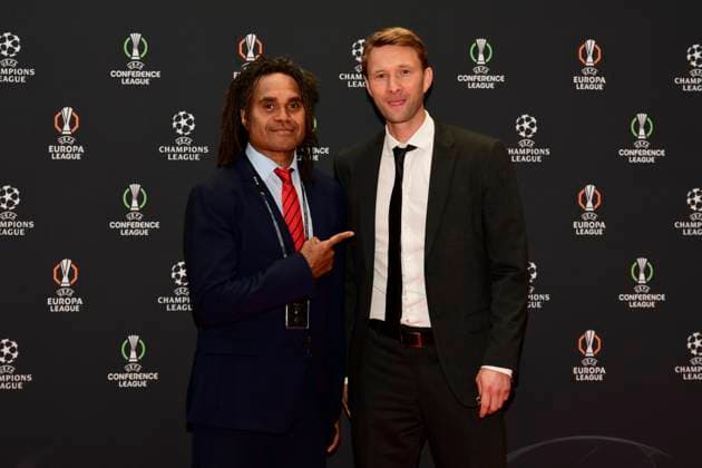 FOOTBALL : UEFA Champions League 2025 2026 draw - 28 08 2025 - Monaco Christian Karembeu - UEFA Champions League 2025 2026 draw on August 28, 2025 at the Grimaldi Forum in Monaco. MonacoMonaco  Copyright: xWilliamxCannarellax