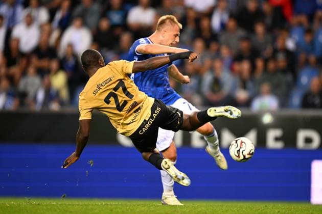 KRC Genk v Lech Poznan - UEFA Europa League GENK, BELGIUM - AUGUST 28 : Nkuba Ken defender of KRC Genk in action during the UEFA Europa League 2025 26 play-off round second leg between KRC Genk and Lech Poznan on August 28, 2025 in Genk, Belgium, 28 08 2025 Genk Belgium  Copyright: xTomasxSiskx