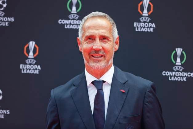 Monaco, Monte Carlo - August 28, 2025: UEFA MEN’S CLUB COMPETITION – UEFA Europa League and UEFA Conference League draws with AS Monaco Heach Coach, Austrian Adolf Huetter UEFA MEN’S CLUB COMPETITION – SEASON KICK OFF 2025 26