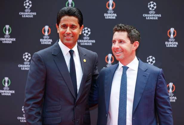 Monaco, Monte Carlo - August 28, 2025: UEFA MEN’S CLUB COMPETITION – UEFA Europa League and UEFA Conference League draws with Nasser Al-KhelaIfi, President of Paris Saint-Germain UEFA MEN’S CLUB COMPETITION – SEASON KICK OFF 2025 26