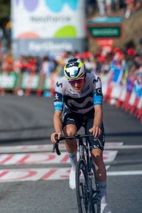 La Vuelta - 80th Tour of Spain 2025 - Stage 6 In Pal, Andorra, on August 28, 2025, Pablo Castrillo from Spain of the Movistar Team participates in stage 6 of La Vuelta 2025, which connects Olot in Girona and Pal in Andorra in August 2025. Andorra Andorra  Copyright: xMartinxSilvaxCosentinox originalFilename:silvacosentino-pablocas250828_npr5x.jpg