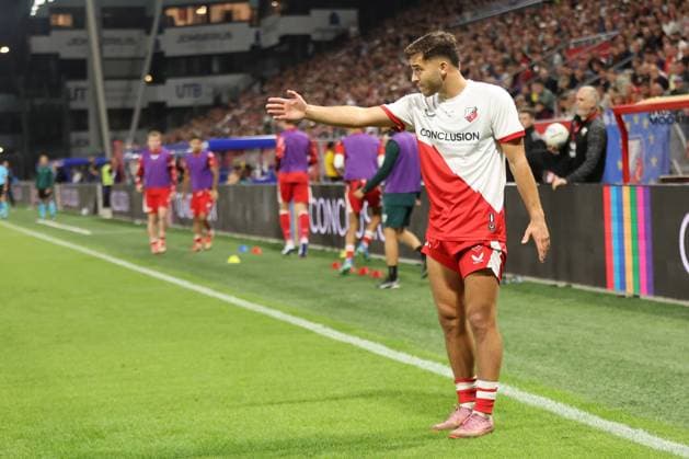 Souffian El Karouani of FC Utrecht during the match FC Utrecht - Zrinjski at the Galgenwaard for the Europa League (play-off) season 2024-2025 in Utrecht, Netherlands on 28 august 2025, (photo by Peter Lous EYE4images DeFodi Images)