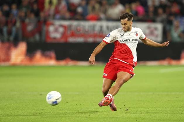 Souffian El Karouani of FC Utrecht during the match FC Utrecht - Zrinjski at the Galgenwaard for the Europa League (play-off) season 2024-2025 in Utrecht, Netherlands on 28 august 2025, (photo by Peter Lous EYE4images DeFodi Images)