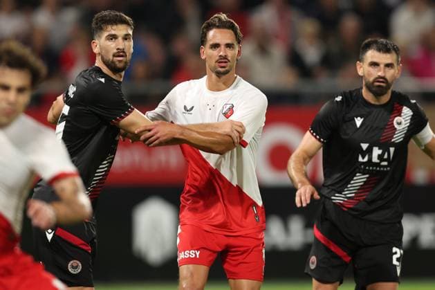 Siebe Horemans of FC Utrecht during the match FC Utrecht - Zrinjski at the Galgenwaard for the Europa League (play-off) season 2024-2025 in Utrecht, Netherlands on 28 august 2025, (photo by Peter Lous EYE4images DeFodi Images)