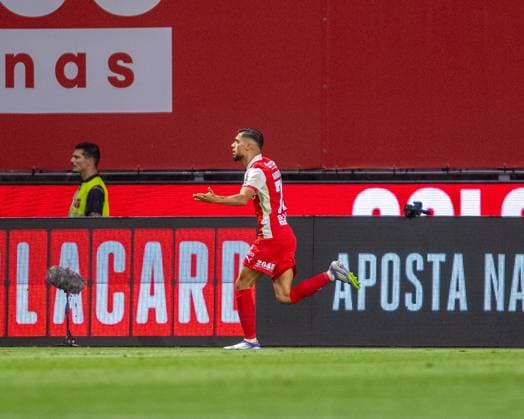 August 28, 2025, Braga, Braga, Portugal: GABRI MARTINEZ from SC Braga seen celebrating his goal during the UEFA Europe League 2025 26 playoff match between SC Braga and Lincoln Red Imps at Estadio Municipal de Braga on August 28, 2025 in Braga, Portugal. Braga Portugal - ZUMAl192 20250828_zsp_l192_037 Copyright: xMiguelxLemosx