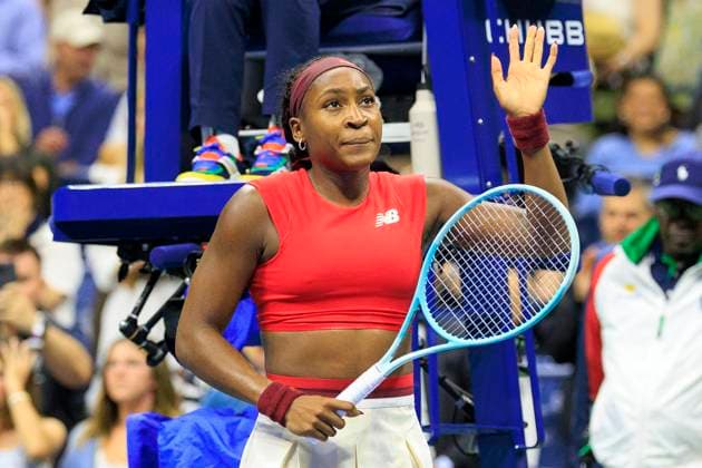 August 28, 2025, Flushing Meadows, New York, USA: Coco Gauff celebrates after winning her match match against Donna Vekic on Day 5 of the 2025 US Open at USTA Billie Jean King National Tennis Center on Thursday August 28, 2025 in the Flushing neighborhood of the Queens borough of New York City. JAVIER ROJAS PI Flushing Meadows USA - ZUMAp124 20250828_zaa_p124_087 Copyright: xJavierxRojasx