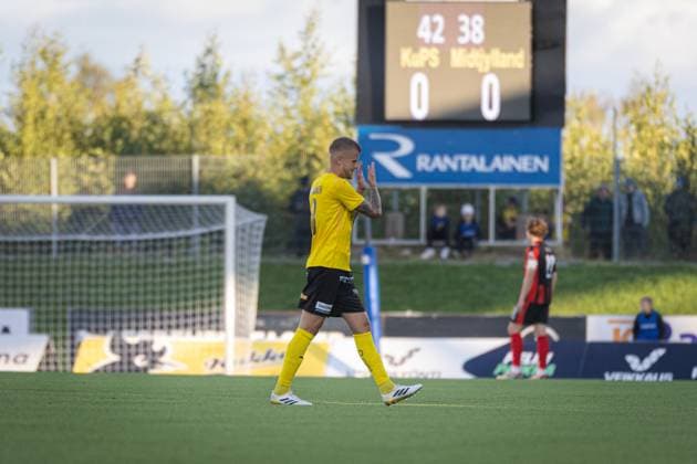 xxkeikkaxx 20250828 Kuopio UEFA Europa League Qualifier Play-offs ottelu KuPS vs FC Midtjylland. Kuvassa KuPSin Petteri Pennanen. Niklas Pehkonen All Over Press