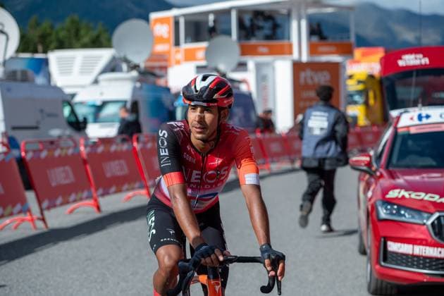 La Vuelta - 80th Tour of Spain 2025 - Stage 6 Cyclists participate in stage 6 of La Vuelta 2025, which connects Olot in Girona and Pal in Andorra, on August 28, 2025. Andorra Arinsal Andorra  Copyright: xMartinxSilvaxCosentinox originalFilename:silvacosentino-cyclists250828_npOxg.jpg