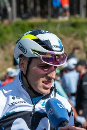La Vuelta - 80th Tour of Spain 2025 - Stage 6 Pablo Castrillo from Spain of the Movistar Team participates in stage 6 of La Vuelta 2025, which connects Olot in Girona and Pal in Andorra, on August 28, 2025. Andorra Andorra  Copyright: xMartinxSilvaxCosentinox originalFilename:silvacosentino-pablocas250828_np4XI.jpg