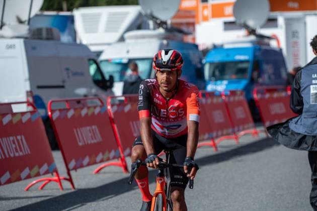 La Vuelta - 80th Tour of Spain 2025 - Stage 6 Cyclists participate in stage 6 of La Vuelta 2025, which connects Olot in Girona and Pal in Andorra, on August 28, 2025. Andorra Arinsal Andorra  Copyright: xMartinxSilvaxCosentinox originalFilename:silvacosentino-cyclists250828_npddZ.jpg