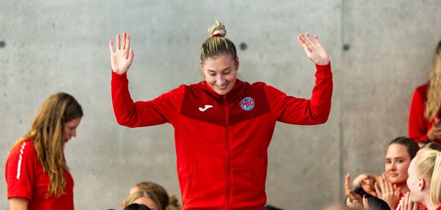 28.08.2025, GER, Handball, Frauen, Saison 2025 2026, Alsco 1.Bundesliga, Thueringer HC Saisoneröffnung öffentliches Training Mannschaftspraesentation Nathalie Hendrikse (Thueringer HC,6) 99947 Bad Langensalza Salza Halle Sporthalle Mehrz Thüringen Deutschland