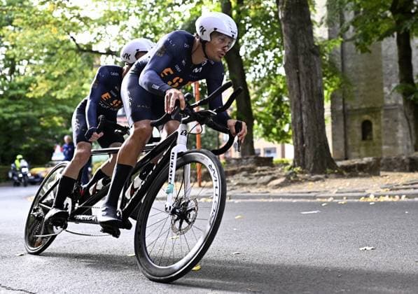 Malaysia Ahmad Rafie Mohd Jul and pilot Muhammad Nabil Wafiq Zamri (MB) pictured in action during the individual time trial at the UCI Para-cycling Road World Championships, Friday 29 August 2025, in Ronse. The UCI Para-Cycling Road World Championships take place from 28 to 31 Augustus in Ronse. JASPERxJACOBS  x132715266x