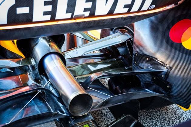 F1 - DUTCH GRAND PRIX 2025 McLaren F1 Team MCL39, mechanical detail of rear suspension and exhaust during the 2025 Formula 1 Heineken Dutch Grand Prix, 15th round of the 2025 FIA Formula One World Championship, WM, Weltmeisterschaft from August 29 to 31, 2025 on the Zandvoort Circuit, in Zandvoort, Netherlands - ZandvoortNetherlands  Copyright: xFLORENTxGOODENx