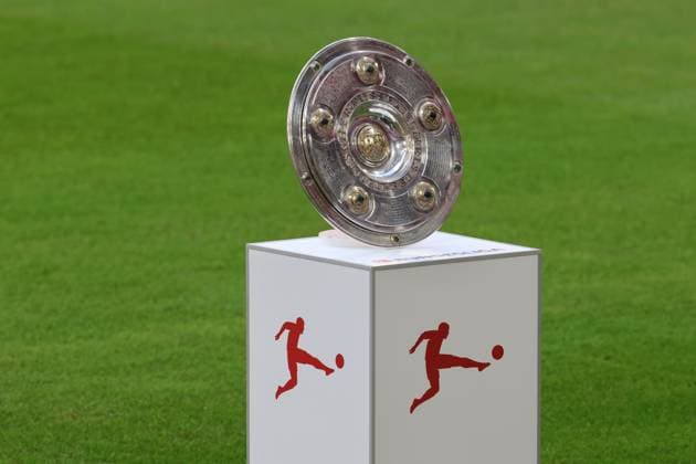 Meisterschale, Trophäe, Logo, Symbol, Symbolbild, Symbolfoto, Fussball 1. BL FC Bayern München - RB Leipzig 22.08.2025 Allianz Arena FOTO: Mladen Lackovic LakoPress
