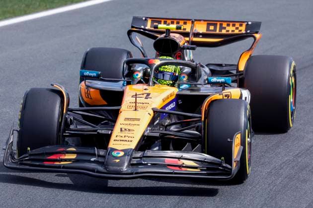 Lando Norris of the United Kingdom and McLaren F1 Team during the Free Practice of the Formula 1 Heineken Dutch Grand Prix 2025 on Day 1 at Circuit Zandvoort on August 29, 2025 in Zandvoort, Netherlands. (Photo by Marcel ter Bals DeFodi Images)