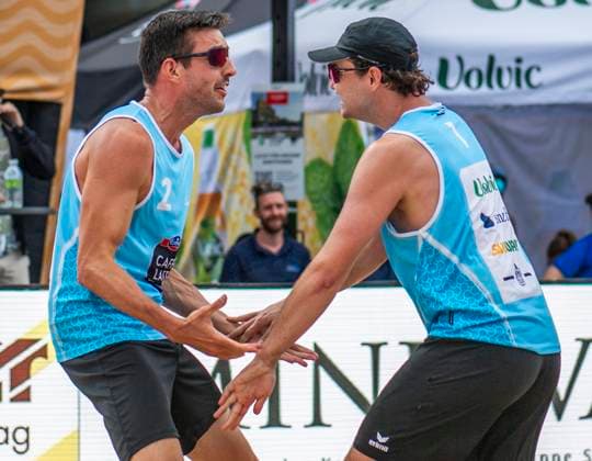 August 29, 2025, Bern, Bern, Switzerland: Bern Switzerland, 08 29 2025: The team Switzerland team clebrates his point during Emmi Caffo Latte Beachtour 2025 and took place at Federal Square in Bern which is also the political capital of Switzerland. Bern Switzerland - ZUMAd206 20250829_zip_d206_011 Copyright: xEricxDubostx