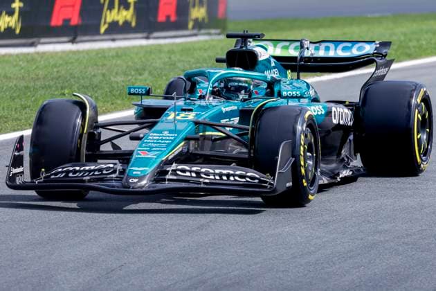 Lance Stroll of Canada and Aston Martin F1 Team during the Free Practice of the Formula 1 Heineken Dutch Grand Prix 2025 on Day 1 at Circuit Zandvoort on August 29, 2025 in Zandvoort, Netherlands. (Photo by Marcel ter Bals DeFodi Images)