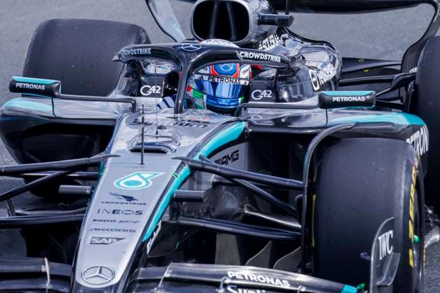 Andrea Kimi Antonelli of Italy and Mercedes AMG Petronas F1 Team during the Free Practice of the Formula 1 Heineken Dutch Grand Prix 2025 on Day 1 at Circuit Zandvoort on August 29, 2025 in Zandvoort, Netherlands. (Photo by Marcel ter Bals DeFodi Images)