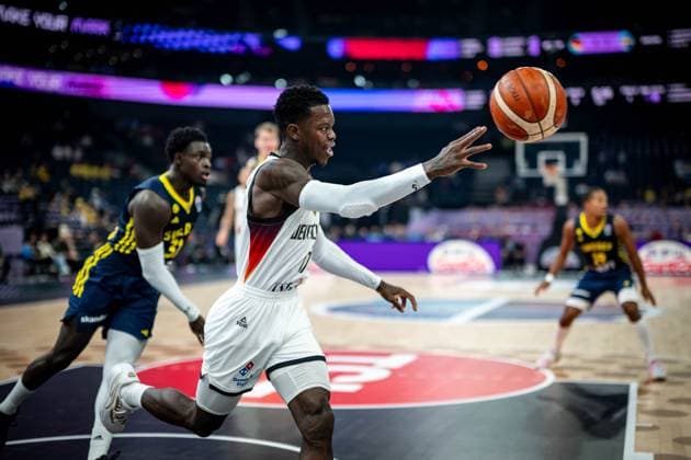 Basketball Tampere 29.08.2025 DBB Länderspiel Männer Herren EuroBasket 2025 Vorrunde Deutschland (GER) - Schweden (SWE) Dennis Schröder Schroeder (Deutschland, No.17) Schröder Schroder
